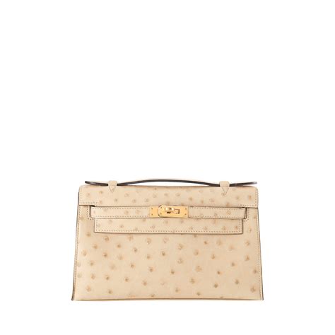 hermes ostrich kelly pochette|hermes kelly pochette size.